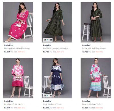 Indo Era Dresses Upto 86% Off | Starts At ₹699