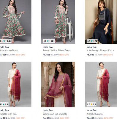 Upto 89% Off - Indo Era Womens Clothing | Starts At Rs.367
