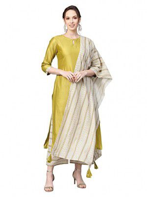 INDO ERA Womens Cotton Blend Solid Straight Kurta (IE27KS9OL1495)