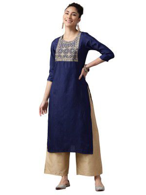 INDO ERA Womens Yoke Design Straight Kurta (KT4BR2749)