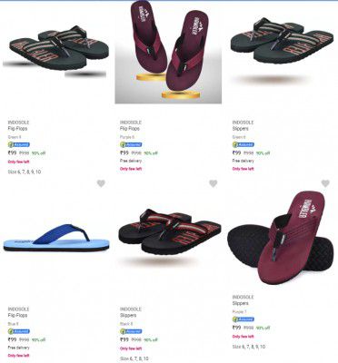 Indosole Men’s Slippers & Flip Flop Starts ₹99