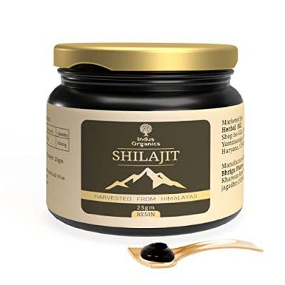 Indus Organics Himalayan Pure Shilajit Resin 25gm for Strength, Stamina, Focus,Vitality & Performance