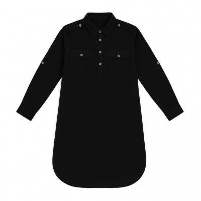 Indus Route by Pantaloons Boy's Cotton Flax Solid Regular Kurta