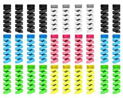 Inefable (30 Pcs) Multicoloured Protection Spiral Cable