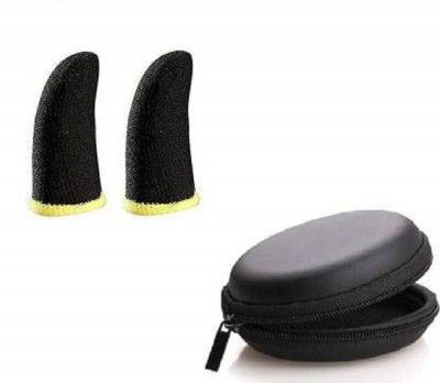 Inefable® Earphone Headphone Case Pouch Cover Carrying Case for Earphones , Headset , Pen Drives , SD Cards , All Mobile Accessories (Black) (Pack of 1 with Free Pubg 1 Pair)