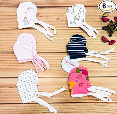 Infantbond Baby Cotton Mitten(0-6 Months)(Pack of 6 Sets)