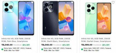 Infinix Hot 40i @7299* (MRP: 10999)