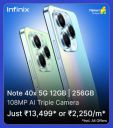 Infinix  Note 40X 5G Price drops to ₹13499 during Big Billion Days...