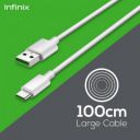 Infinix USB Type C Cable 2 A 1 m (XD02)  (Compatible with Mobile Phone, Tablet, Power Banks, White)...