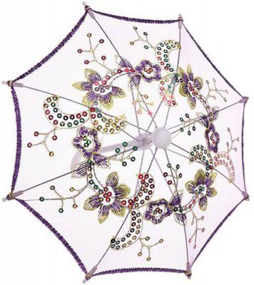 INFISPACE Ladoo Gopal Ji Fancy Chhatri/Embroidered Umbrella for God Krishna Umbrella (Purple)