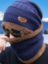 InfispaceMen Colourblocked Winter Woolen Knitted Beanie Cap with Neck Warmer...
