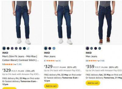 INKD Mens Jeans Starts At 329