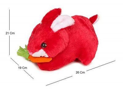 INKI PONKY STUFFS Rabbit with Carrot Stuffed Soft Plush Toy, RED (26 cm) + 7inch Teddy Free Any Available