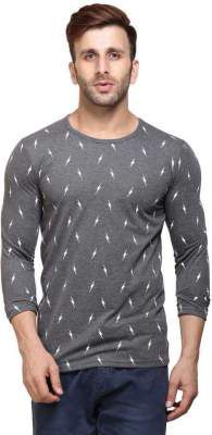 Inkovy Printed Men Round Neck Grey T-Shirt Starts at Rs.199