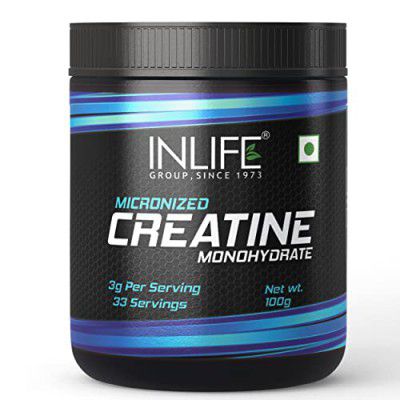 INLIFE Micronized Creatine Monohydrate Powder Supplement, Muscle Repair & Recovery, Pre/Post Workout, Athletic Performance, 100gm (Unflavoured)