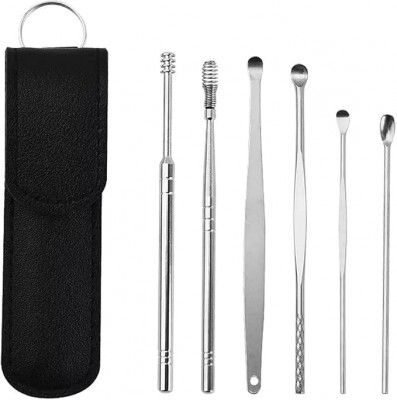Innovista Leather Pouch Ear Wax Cleaner (6 Pc) Reusable Ear Wax Cleaner Kit