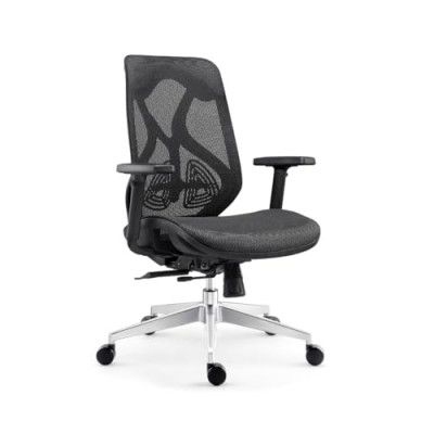 INNOWIN Berlin Ergonomic Medium Back Mesh Chair for Office & Home with Seat Slider Mechanism & Aluminum Base, Adjustable Arms| 3 Years Warranty