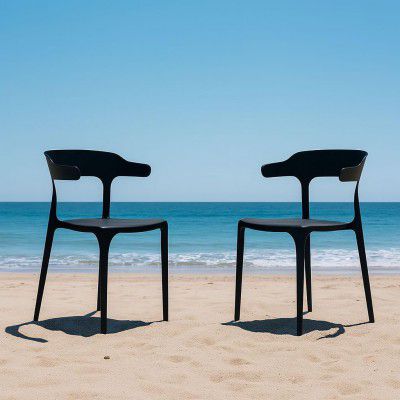 INNOWIN Vision Arm Chair | Accent Chair | Set of 2 | Plastic | Black