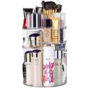 INOVERA (LABEL) Cosmetic Makeup Storage Holder Organizer Adjustable 360 Rotation Box Case, 23L x 23B x 30H cm. (Transparent, Plastic;Rubber)...