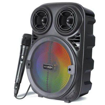 INSTAPLAY BLAST400 20W Party Speaker Karaoke Mic, RGB Lights, BT V5.2, 3.5mm AUX, USB (Black)