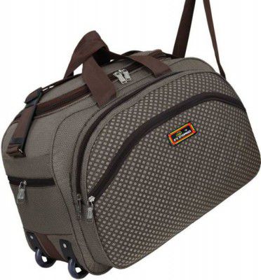 Inte Enterprises  25 L Strolley Duffel Bag - simple brown duffel bag with wheels travelling bag - Brown - Regular Capacity