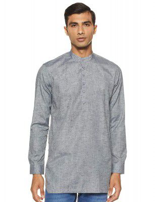 Integriti Men's Cotton Kurta (CSL-SK-3009_Ash Grey_Medium)