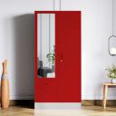 Interio by Godrej Almirah Slimline Dual 2-Door Steel Almirah, Cupboard for Clothes (Royal Ivory and Textured Carmine Red), 1-Year Warranty, 6 Shelves,1 Locker, 2 Drawers...