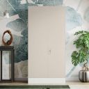 Interio by Godrej Almirah Slimline XL 2 Door Steel Almirah, Cupboard for Clothes (Matte Warm Grey and Matte Alpine White), 1 Year Warranty, Locker, 4 Shelves...