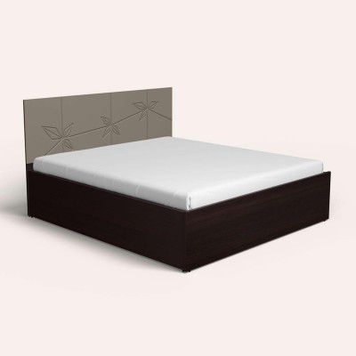 Interio by Godrej Bed Upmods Leef King Size Engineered Wood Bed with Box Storage, 1-Year Warranty, Cinnamon & Dreamy Grey, Metal & Particle Board