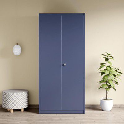 Interio by Godrej Errol 2-Door Steel Almirah (Textured Phiroja Blue), 1-Year Warranty, 1 Locker, 1 Drawer, 5 Shelves
