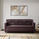 Interio by Godrej Sofa Monarch 3 Seater Synthetic Leather Sofa for Living Room, 1-Year Warranty, Solid Wood (Burgandy)...