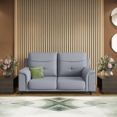 Interio by Godrej Sofa Opulence 2 Seater Synthetic Leather Sofa for Living Room, 1-Year Warranty, Solid Wood, Nimbus Grey
