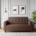 Interio by Godrej Sofa Rewind 3 Seater Synthetic Leather Sofa for Living Room, 1-Year Warranty, Solid Wood, Crush Brown...