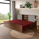 Interio by Godrej Vurv Queen Size Engineered Wood Diwan Bed with Mattress, 1-Year Warranty, Brown...