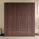 Interio by Godrej Wardrobe EWA 4-Door Engineered Wood Wardrobe for Clothes (Brown), 1-Year Warranty, 8 Shelves, 1 Drawer...