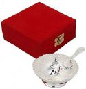 Interlife Gift Studio Metal Floral Dessert Bowl - 0.10 liter, 2 Piece, Silver...