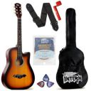 Intern INT-38C-SB Right hand Acoustic Guitar Kit, With Bag, Strings, Pick, Strap and String Winder (38C, Sunburst)...