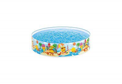Intex 4 Feet Swimming Pool for Kids Non-Air Without Air Home Garden Farmhouse, No Need for an Air Pump 