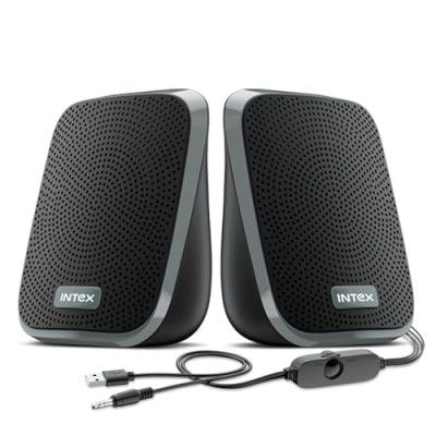Intex IT-120 2.0 Channel Desktop Speaker with 10W Powerful Sound 