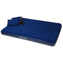 Intex Polyvinyl Chloride (PVC) Classic Downy Airbed Set with 2 Pillows and Double Quick Hand Pump, Queen - Multicolor...