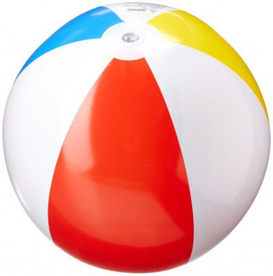Intex PVC 1 Pack - 59020EP 20" Glossy Panel Colorful Beach Ball Inflatable Pool, Football, Multicolor