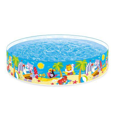 intex Seahorse Buddies Kids 8 Foot Instant Kiddie Water snapset Swimming Pool-Blue