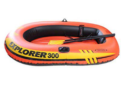 Intex Vinyl 300 Inflatable Boat Blow up raft 5832np, Multicolour, Set-3