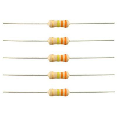 INVENTO 10Pcs 330K Ohm Carbon Film Resistor 1/4 W Resistance 0.25 Watt 250mW 5% Tolerance For DIY