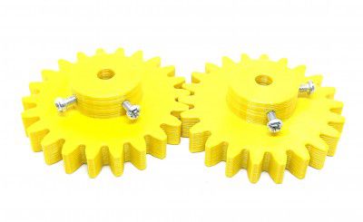 INVENTO 2pcs 3D Printed Plastic Spur Gear 22 Teeth, 60mm dia, 10mm Width, 8mm hole