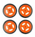 INVENTO 4Pcs Plastic Robotic Wheel Durable Rubber Tire Wheel 72mm x 8mm for Bo Dc Motor DC Geared Motor...