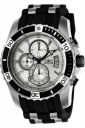 Invicta Silicone Pro Diver Chronograph Silver Dial Analog Watch for Men - 22428, Silver Band...