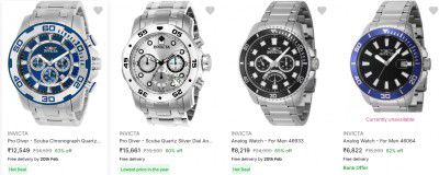 Invicta Watches upto 65% Off