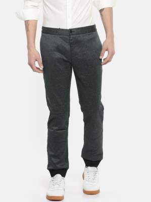 Invictus Slim Fit Men Grey Trousers
