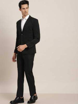 Invictus Striped Single Breasted Casual Men Blazer